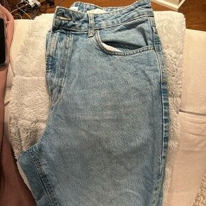 Zara slicks high waisted jeans in 10 light wash